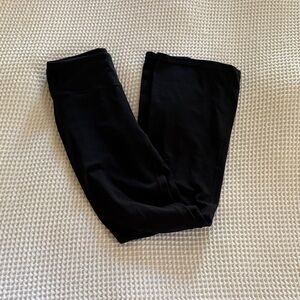 Girls black athletic flared leggings